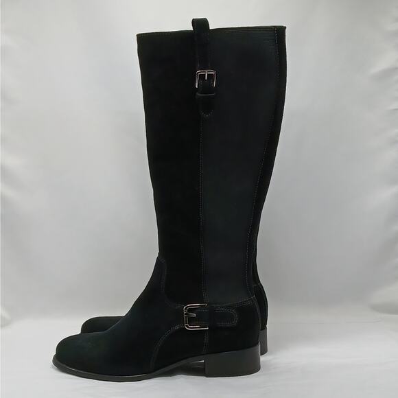 La Canadienne Samia Boots Womens 6M Black Suede Knee High Riding Gorpcore Moto - Picture 1 of 10
